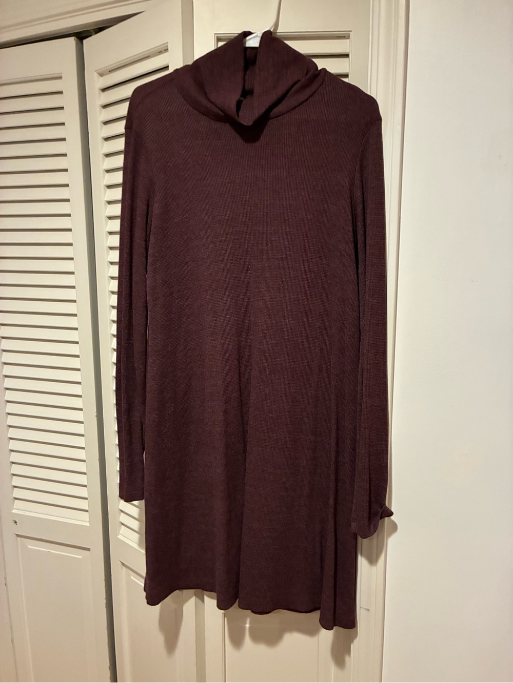 Michael Stars Deep Wine Cowl Neck Turtleneck Dress